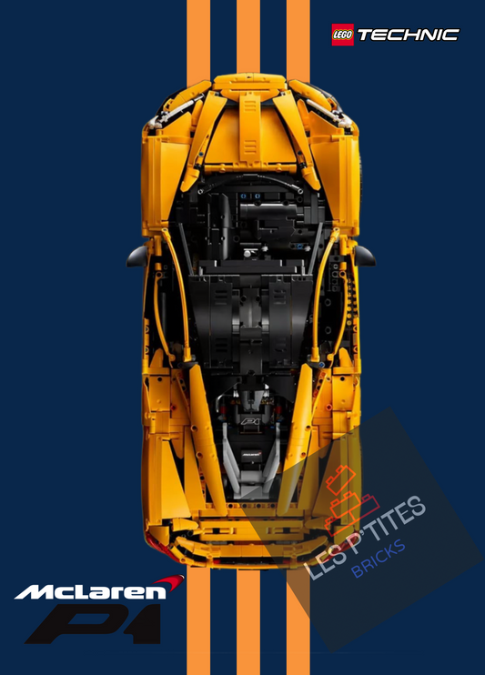 Cadre Légo McLaren P1 TM 42172 - Bleu Jaune-